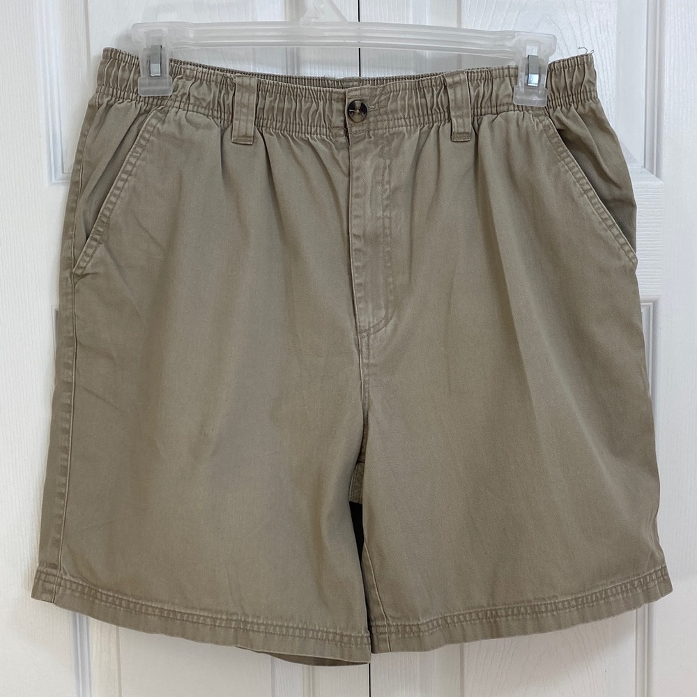 2 for $25 - MEN’s Chino Shorts, Khakis, 100% Cotton in Tan w Elastic Waist, M